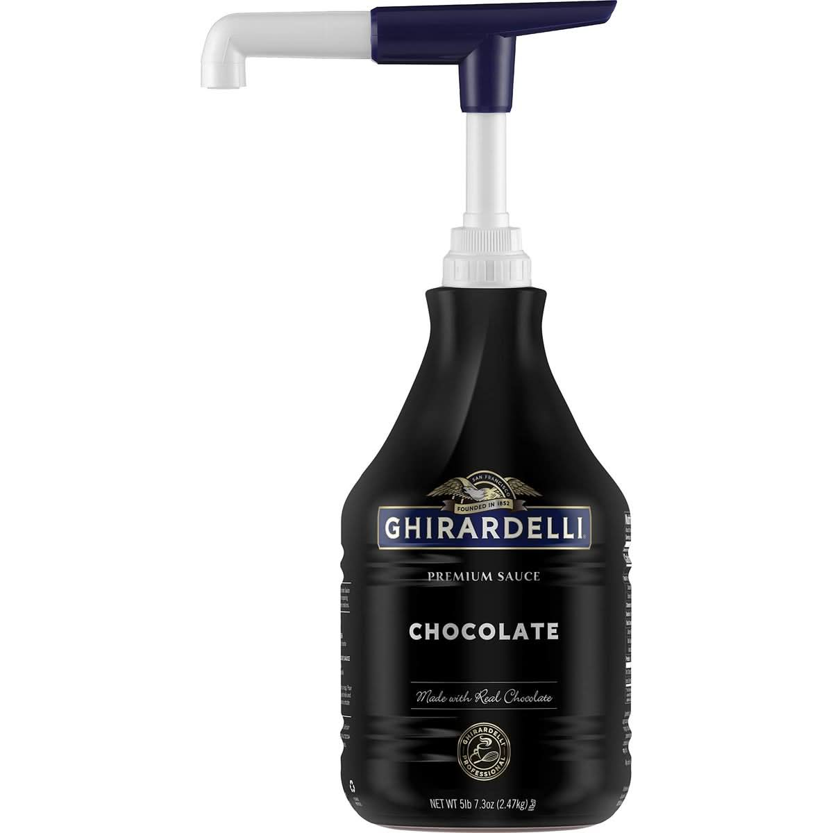 Ghirardelli Black Label Chocolate Sauce 873 Ounce with Ghirardelli Pump and Spoon