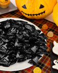 Black Foils Chewy Filled Sweet and Sour Candy 1Pound Bag of Black Color Themed Kosher Candies Individually Wrapped Cherry FruitFlavored Taffies NET WT 454g About 112 Pieces