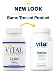 Vital Nutrients - Lysine - Supports Immune Function and Normal Arginine Levels - Supports Calcium Absorption - 100 Vegetarian Capsules per Bottle - 500 mg