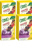 True Lemon Energy Drinks Wild Blackberry Pomegranate Instant Powdered Drink Mix 6 Count Pack of 4