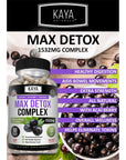 Kaya Naturals - Max Detox - 100% Natural, Healthy, Safe & New, Pure Herbal Ingredients, Vitamin Supplement for Body Cleanse for Body Cleanse to Remove Harmful Toxins and Boost Metabolism (60 Capsules)