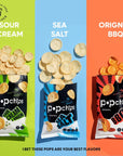 Pop Chips Variety Pack  15 Individual Chips Packets  6 Sea Salt 6 BBQ 3 Sour Cream Chips Packs 08 Ounce Bags  Safe and Delicious Pop Chips  Fun Time Chips Bulk  Gift Ready Packaging