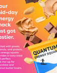 Quantum Energy Square: Energy Bar with Caffeine & 10g Protein. Delicious Healthy Snack On The Go. (Vegan, Gluten-free, Soy-free, Dairy-free). Flavor: Peanut Butter Dark Chocolate 8Pk