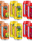 HALFDAY Prebiotic Iced Tea Cans wGut Health Peach Lemon Raspberry Fruit Flavors  Fruity Favorites Variety Pack  Low Sugar Low Calorie 8g of Plant Fiber Supports Digestive Health 12Pack