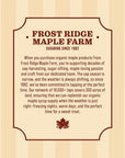 Frost Ridge Maple Farm Organic Maple Syrup Grade A Quart 32 FL OZ Medium Amber Rich