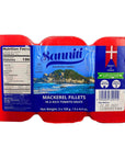 Sanniti Mackerel Fillets in a Rich Tomato Sauce  Super Food  High in Protein  High in Omega 3 44 oz Pack of 3