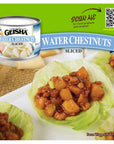 GEISHA Water Chestnuts Sliced 8OZ Pack of 12 Water Chestnuts  Kosher Certified  No Salt  Sugar added  Gluten FreeLess than 100 Calories per Container