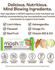 MOSH Apple Cinnamon Oatmeal Plant Based Protein Bars 12pk Keto Snack GlutenFree No Added Sugar 12g Plant Based Protein Lions Mane B12 Vitamins Supports Brain Health Breakfast ToGo