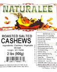 Naturalee Cashews 2 lbs  Roasted Salted  Natural Heart Healthy Snack