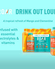 Roar Organic Electrolyte Infusions  USDA Organic  Mango Clementine  with Antioxidants B Vitamins LowCalorie LowSugar LowCarb Coconut Water Infused Beverage 18 Fl Oz Pack of 12