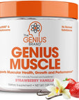 Genius Muscle Builder & Mass Gainer Supplement, Strawberry Vanilla Cream - 100% Naturally Flavored & Sweetened - Anabolic Activator for Men & Women - Weight Gainer, Lean Muscle Growth for Bodybuilding