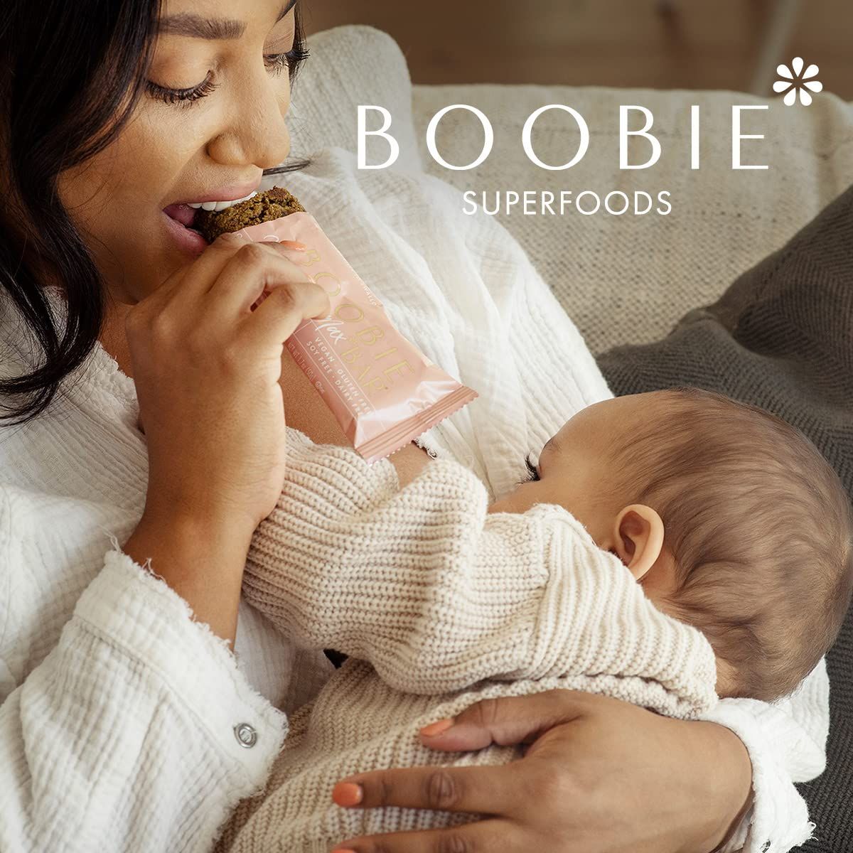 Boobie Bar Superfood for Lactation and Breastfeeding 17 Ounce Bars Oatmeal Chocolate Chip 6 Count Pack of 2