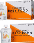 White Leaf Provisions Biodynamic & Organic Baby Food/Snacks - 12 x 3.17 Oz Carrot, Sweet Potato & Pea Unsweetened Baby Food Pouches - Squeeze Baby Food & Toddler Snack