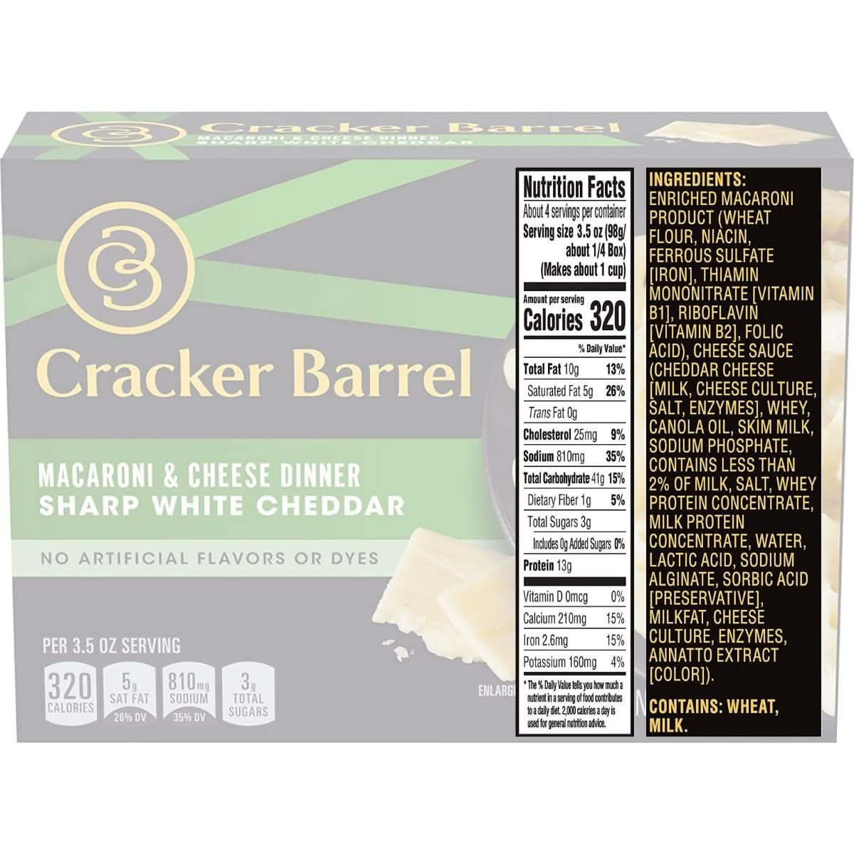 Macaroni and Cheese by Cracker Barrel in 3 Variety Packs  Sharp Cheddar Cheddar Havarti and Sharp White Cheddar Flavor An Instant Mac and Cheese Dinner Meal for the Whole Family Pantry Staples in 14 Oz Box Each