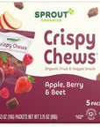 Sprout Organic Baby Food, Stage 4 Toddler Fruit Snacks, Red Fruit Beet & Berry Crispy Chews, 0.63 Oz Single Serve Packs (5 Count)