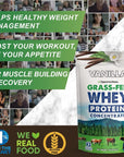 Opportuniteas Grass Fed Whey Protein Powder Concentrate - Vanilla - Pure Protein Supplement for Drink, Smoothie, Shake, Cooking & Baking - Non GMO, Hormone Free & Gluten Free - 1 Pound