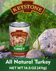 Keystone Meats All Natural Canned Turkey 145 Ounce Long Term Shelf Life Emergency Survival Food Canned Meat  Fully Cooked Ready to Eat  All White Meat No Carbs Gluten Free Family Pack of 24