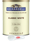 Ghirardelli Classic White Premium Frappé Mix 312 lb Can with By The Cup Cocoa Scoop