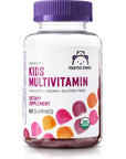 Amazon Brand - Mama Bear Organic Kids Multivitamin, 60 Gummies, 1 Month Supply (Packaging May Vary), Berry, Cherry & Orange