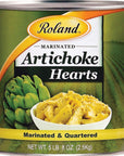 Roland Foods Marinated Quartered Artichoke Hearts Specialty Imported Food 5 Lb 8 Oz Can