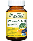 MegaFood Women's 40+ One Daily Multivitamin for Women with Vitamin B12, Vitamin B6, Vitamin C, Vitamin D, Zinc & Iron - Plus Real Food - Immune Support - Bone Health - Non-GMO - Vegetarian - 90 Tabs