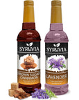 Syruvia Coffee Syrup Variety Pack  Brown Sugar Cinnamon  Lavender GlutenFree Kosher 254 fl oz Bottles  Enhance Your Coffee Experience with Premium Flavoring Syrups