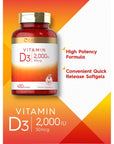 Carlyle Vitamin D3 2000 IU Softgels | 400 Count | Non-GMO, Gluten Free Formula | 50 mcg | Vitamin D Supplement