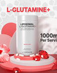 Codeage L-Glutamine 1000mg Supplement, Free-Form Amino Acid Glutamine, Liposomal Delivery for Enhanced Absorption, 3-Month Supply, Vegan & Non-GMO, Gut Health, Immune, Muscles Support, 180 Capsules