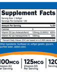 Nutricost Vitamin K2 (MK7) (100mcg) + Vitamin D3 (5000 IU) 120 Softgels - Gluten Free and Non-GMO