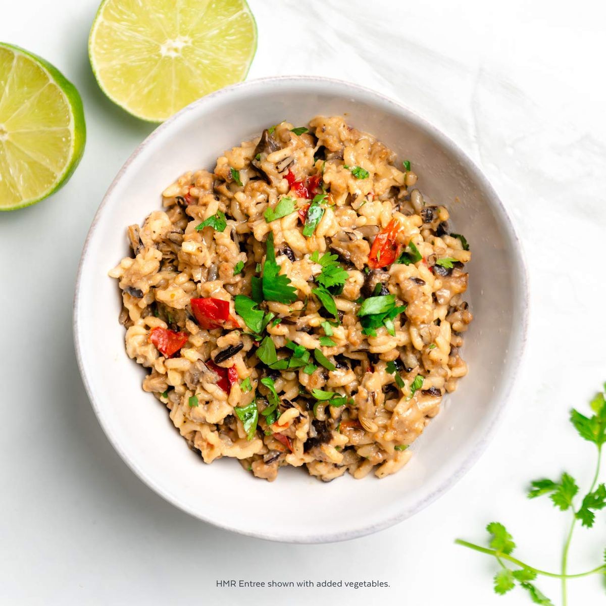 HMR Mushroom Risotto Entrée  Prepackaged Lunch or Dinner to Support Weight Loss  Ready to Eat  Vegetarian  12g of Protein  Low Calorie Food  8oz Serving per Meal  Pack of 6