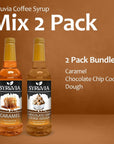 Syruvia Coffee Syrup Variety Pack  Caramel  Chocolate Chip Cookie Dough GlutenFree Kosher 254 fl oz Bottles  Enhance Your Coffee Experience with Premium Flavoring Syrups