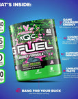 G Fuel XQC Energy Powder, Sugar Free, Clean Caffeine Focus Supplement, Water Mix, Orange, Pineapple & Melon Punch Flavor, Focus Amino, Vitamin + Antioxidants Blend - 9.8 oz (40 Servings)