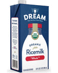 Dream Organic Whole Rice Milk Dairy Free 32 Fluid Ounces Pack Of 12