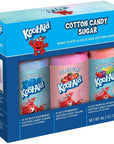 Nostalgia KoolAid Cotton Candy Flossing Sugar Party Kit 3Pack Blue Raspberry Strawberry Tropical Punch 316oz Bottles of Cotton Candy Sugar Mix