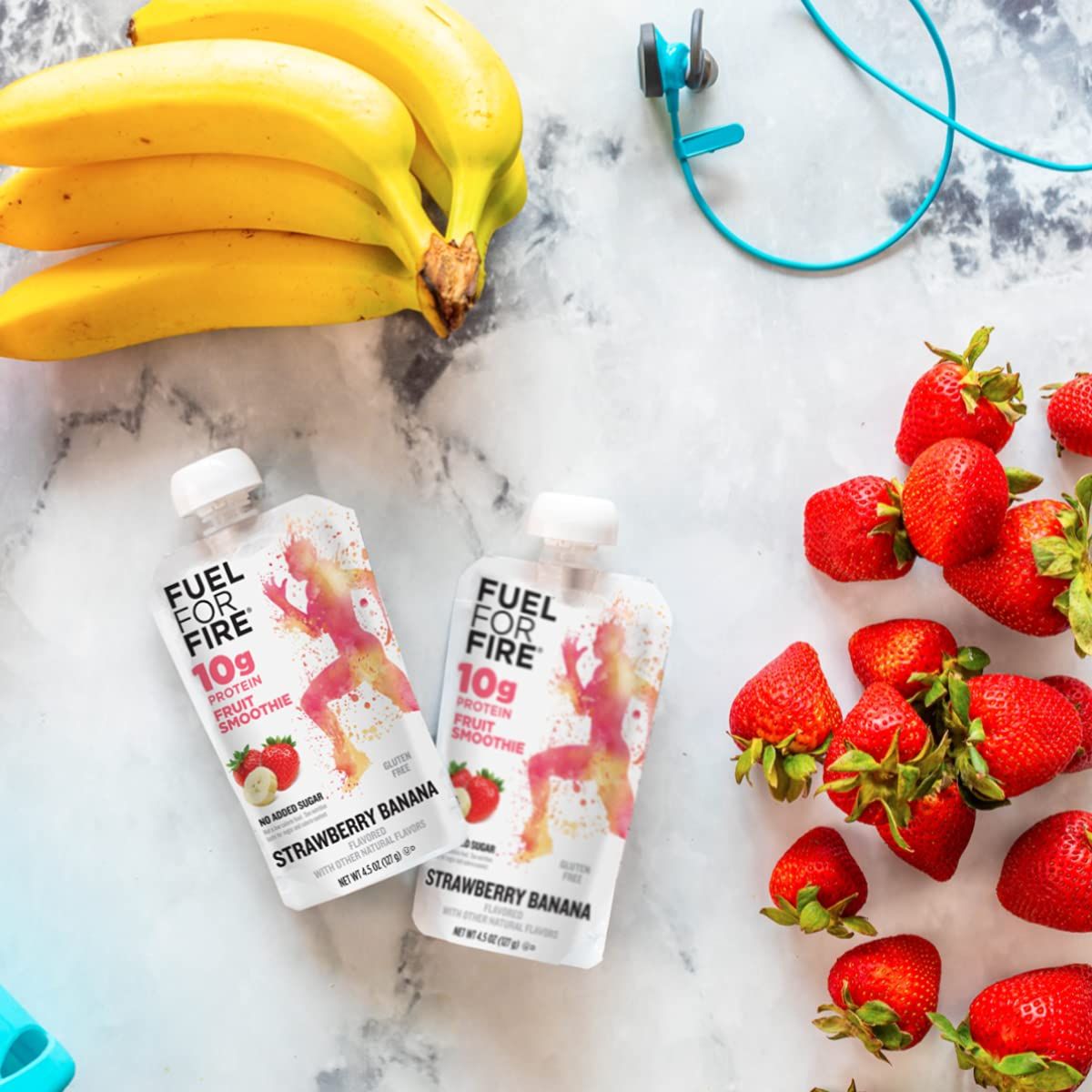 Fuel for Fire Protein Smoothie Pouch  Strawberry Banana 24Pack  Healthy Snack  Recovery  No Sugar Added Dietitian Approved  Functional Fruit Smoothies  Gluten Free Kosher 45oz pouches