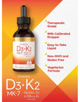 Carlyle Vitamin D3 with K2 Liquid Drops | 2 Fl Oz | MK-7 Supplement