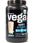 Vega Premium Sport Protein Vanilla Protein Powder, Vegan, Non GMO, Gluten Free Plant Based Protein Powder Drink Mix, NSF Certified for Sport, 29.2 oz