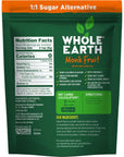 WHOLE EARTH Monk Fruit Sweetener with Erythritol, Plant-Based Sugar Alternative, 12 Ounce Pouch