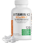 Bronson Vitamin K2 as MK-7 Menaquinone 100 mcg Non-GMO, 120 Capsules