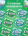 EXTRA Spearmint  Polar Ice Sugar Free Chewing Gum Bulk Assortment 15 Sticks  40 Pieces 2 Bottle Packs  12 Single Packs