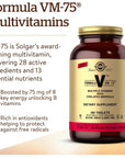 Solgar Formula VM-75, 180 Tablets - Multivitamin with Chelated Minerals - Vitamin A, B6, B12, C, D, E - Biotin, Magnesium, Calcium, Iron, Zinc - Vegan, Gluten Free, Dairy Free, Kosher - 180 Servings