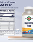 KAL Nutritional Yeast Supplement, Fortified w/ B12, Biotin, Folic Acid, Other B Vitamins, Naturally Occurring Amino Acids, Healthy Hair, Skin & Energy Support, Vegan, Gluten Free, 83 Serv, 500 Tablets