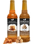 Syruvia Coffee Syrup Variety Pack  Caramel  Chocolate Chip Cookie Dough GlutenFree Kosher 254 fl oz Bottles  Enhance Your Coffee Experience with Premium Flavoring Syrups