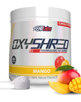 EHPlabs OxyShred Thermogenic Pre Workout Powder & Shredding Supplement - Clinically Proven Preworkout Powder with L Glutamine & Acetyl L Carnitine, Energy Boost Drink - Mango, 60 Servings