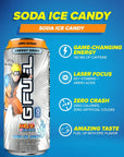 G Fuel Soda Ice Candy Flavored Energy Drink  Inspired by Naruto Shippuden 16 oz can 12pack case