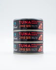 Chung Jung One OFood Canned Tuna Authentic Chunk Light Tuna Seafood in Sunflower Oil Perfect for Fresh Salads Sandwiches and Healthy Meals Pack of 3 GOCHUJANG