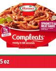 HORMEL COMPLEATS Spaghetti  Meat Sauce Microwave Tray 75 oz 7 Pack