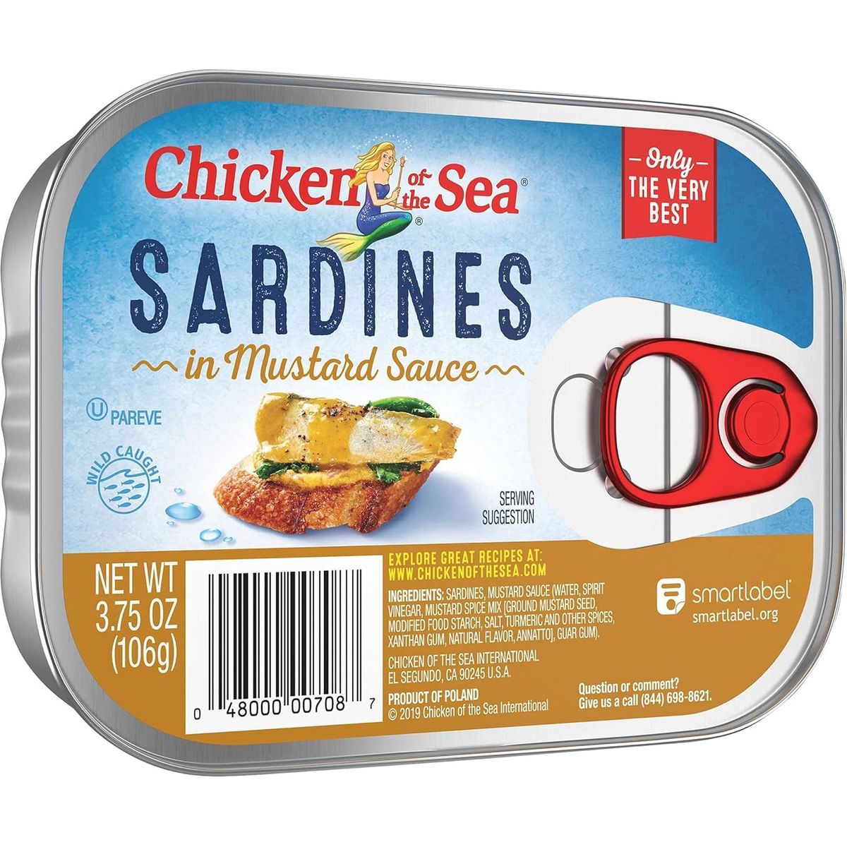 Chicken of the Sea Sardine Variety Pack Louisiana Hot Sauce Mustard Sauce Lightly Smoked 2 of each with 1  By The Cup Travel Toothpick Dispenser