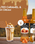 Syruvia Coffee Syrup Variety Pack  Salted Caramel  Irish Cream GlutenFree Kosher 254 fl oz Bottles  Enhance Your Coffee Experience with Premium Flavoring Syrups