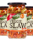 Pickerfresh Pickled Veggie Slaw Crunchy 16 fl oz 3 Pack NonGMO Gluten Free No Artificial Color  No Preservatives Ingredients Pickles Carrot Red Pepper Celery